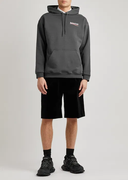 Political Hooded Cotton Sweatshirt